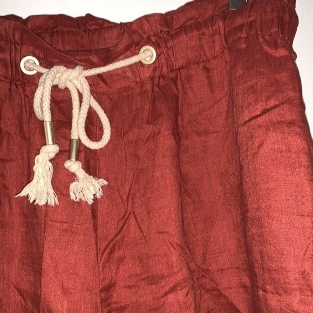 Marc New York Linen Rust Drawstring Jogger Pants … - image 6